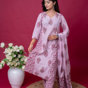 Blush Bloom Cotton Suit Set
