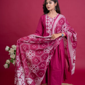Crimson Grace Pleated Kurta Set