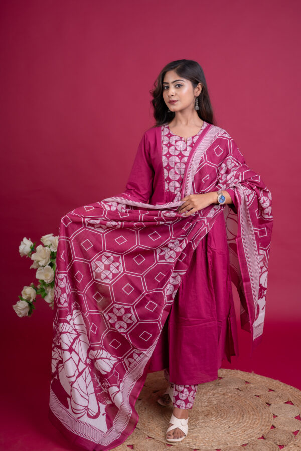 Crimson Grace Pleated Kurta Set