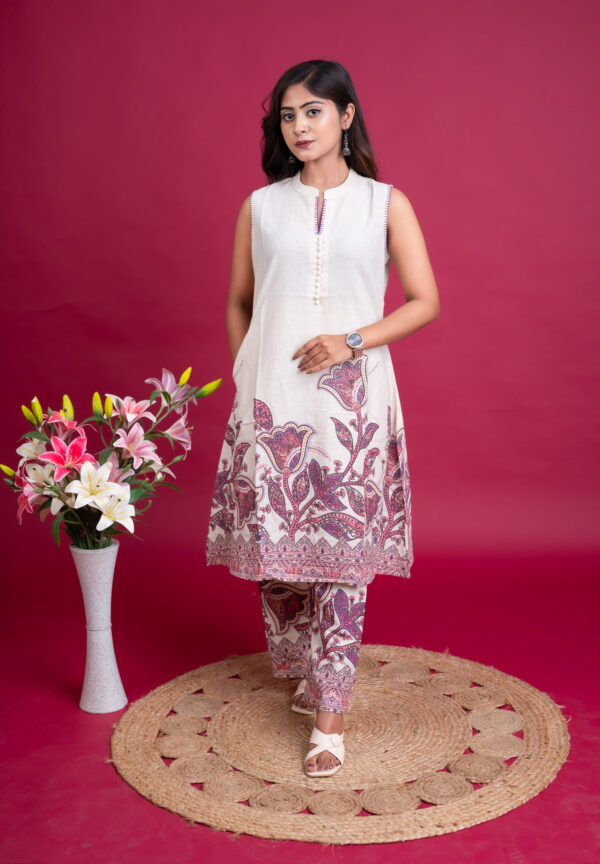 Khadi Blossom Sleeveless Co-ord Set
